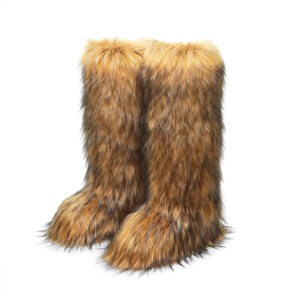 The Plush Rebel Tall Faux-Fur Boots