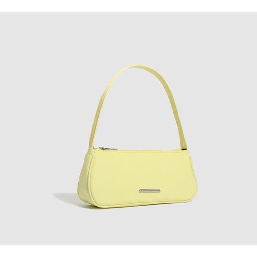 Nylon Mini Baguette Shoulder Bag | Silver Bar Hardware