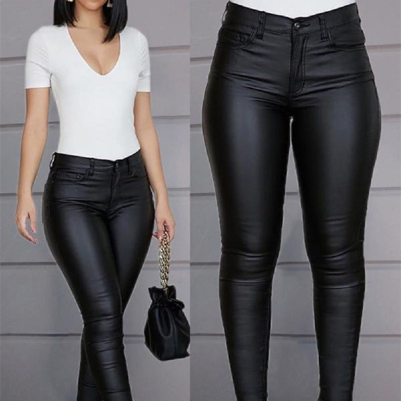 The City Gloss High-Waist PU Skinny Pants