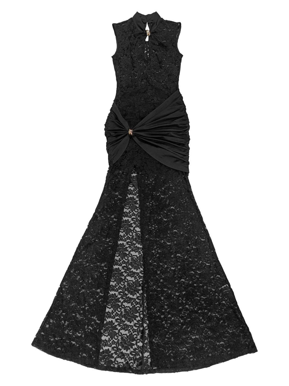The Lace Soirée Keyhole Maxi Dress