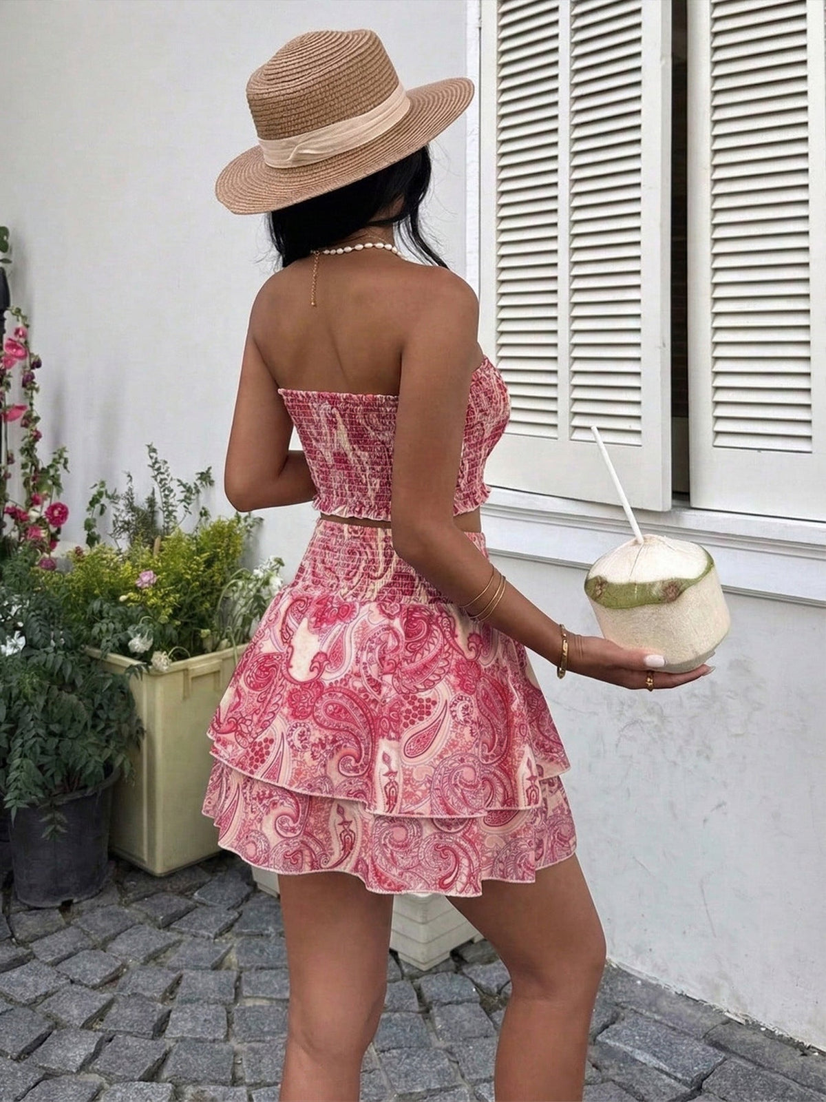 The Paisley Escape Tube Top & Mini Skirt Set