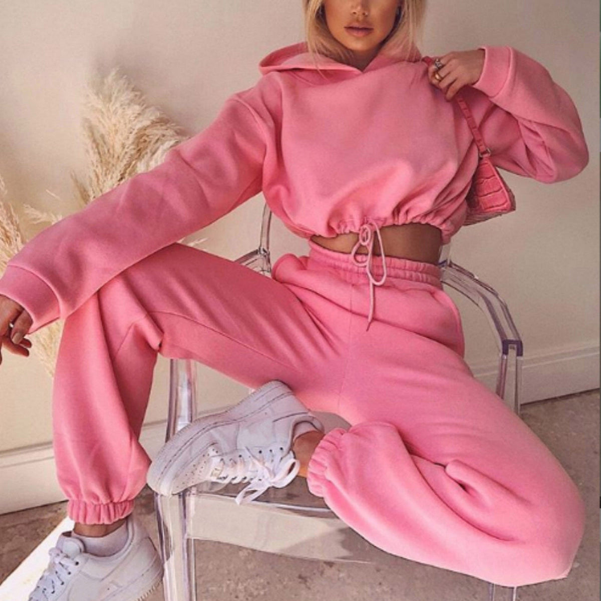 The Off-Duty Social Cropped Hoodie & Jogger Set