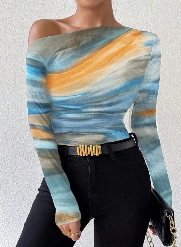 The Gallery Glow Asymmetric Ruched Top