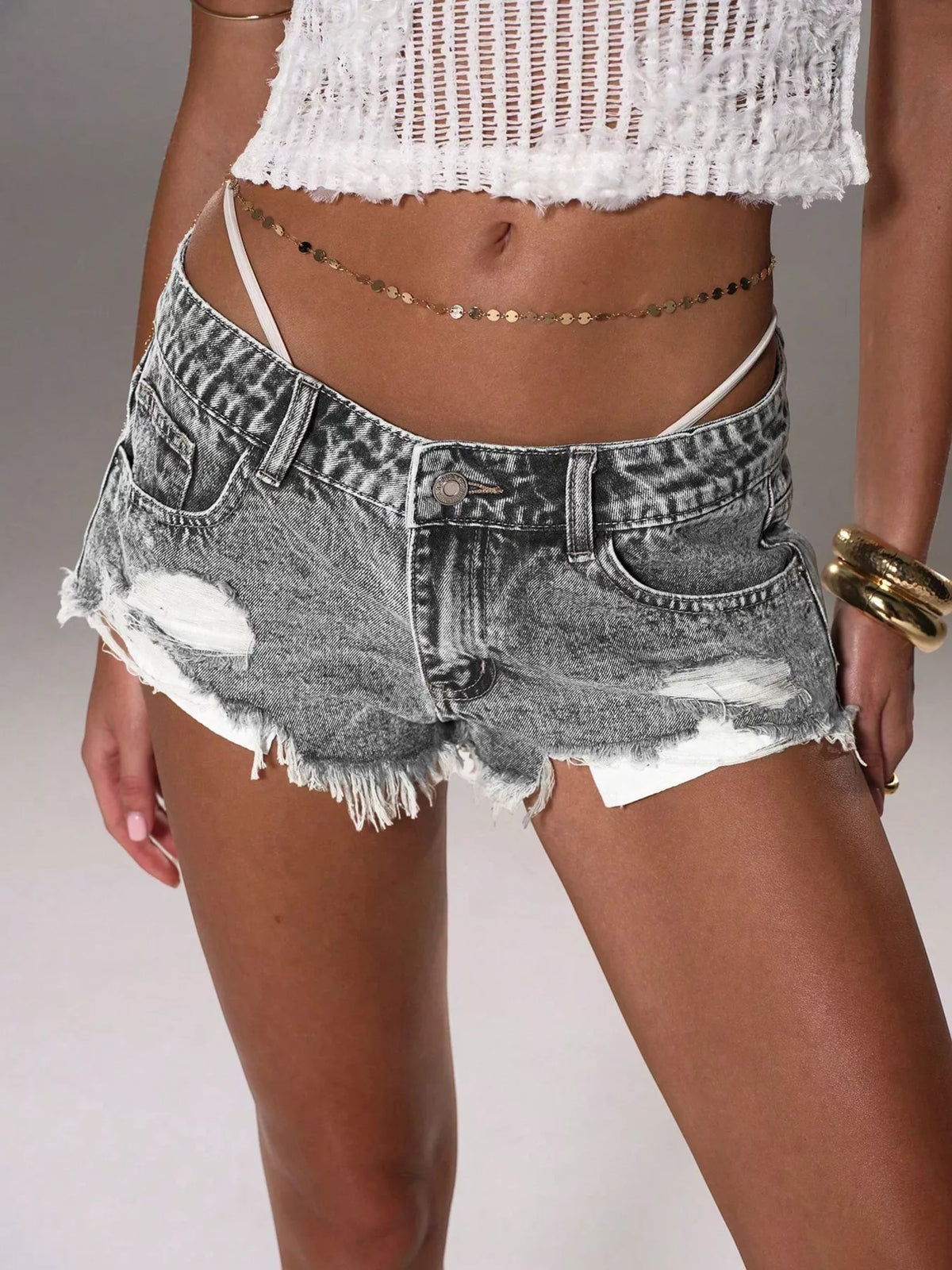 The Rebel Wash Distressed Denim Shorts