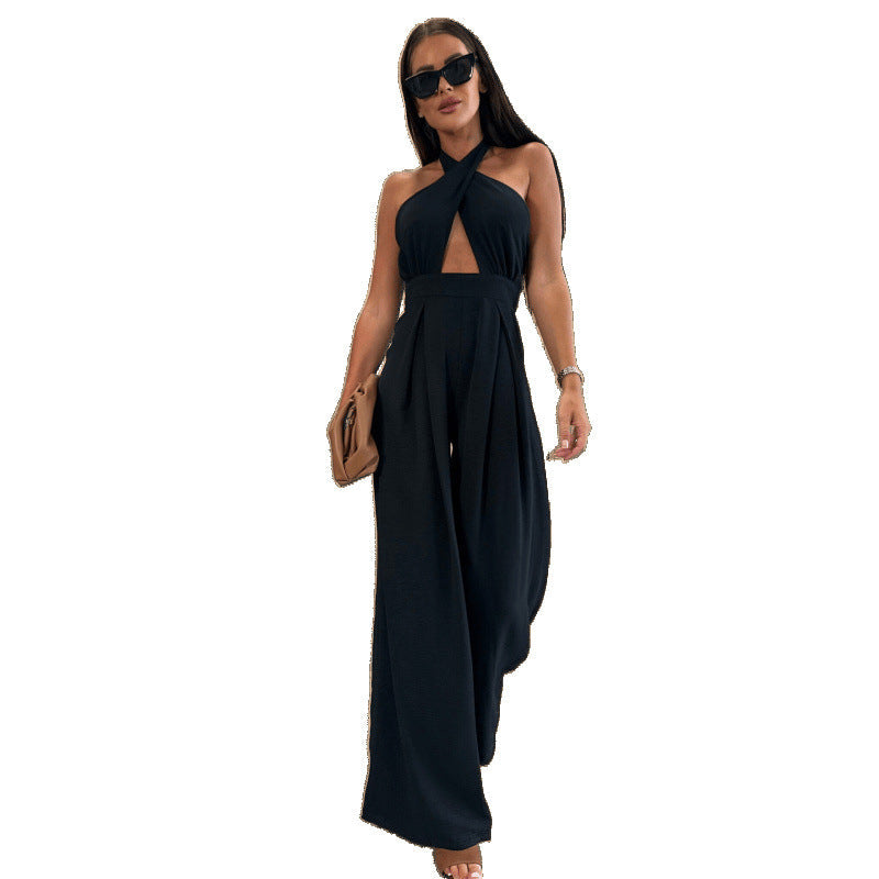 The Evening Social Halter Wide-Leg Jumpsuit