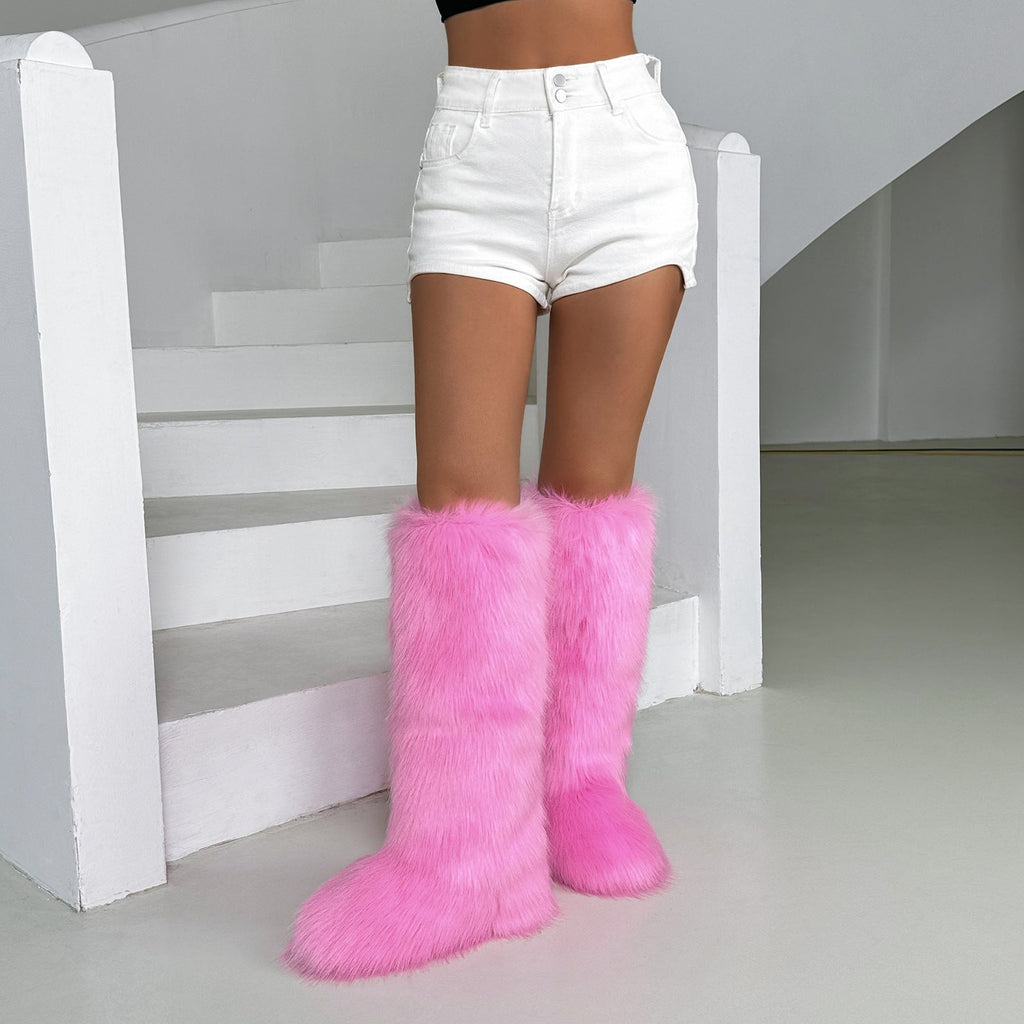 The Plush Rebel Tall Faux-Fur Boots