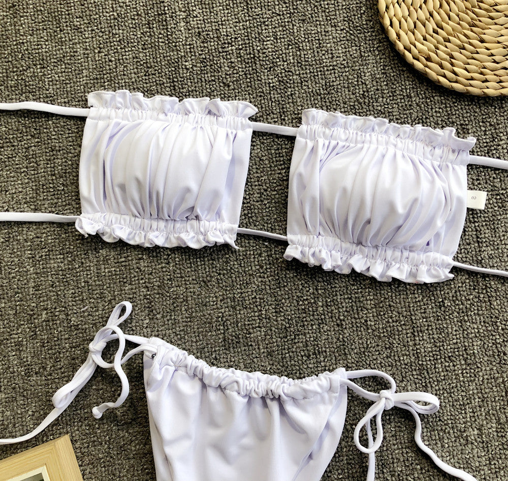 The Frill Trim Ruched Bikini Set