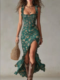The Garden Muse Smocked High-Low Maxi Dress