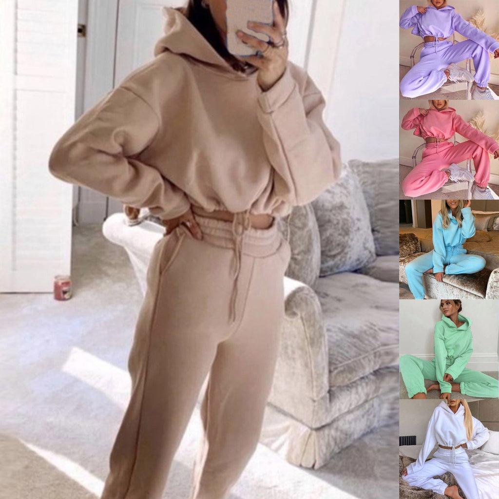 The Off-Duty Social Cropped Hoodie & Jogger Set