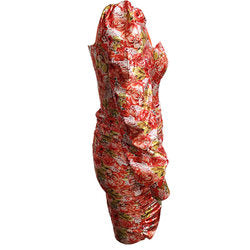 Floral Print Satin Mini Dress | Long Sleeve Square Neck Bodycon