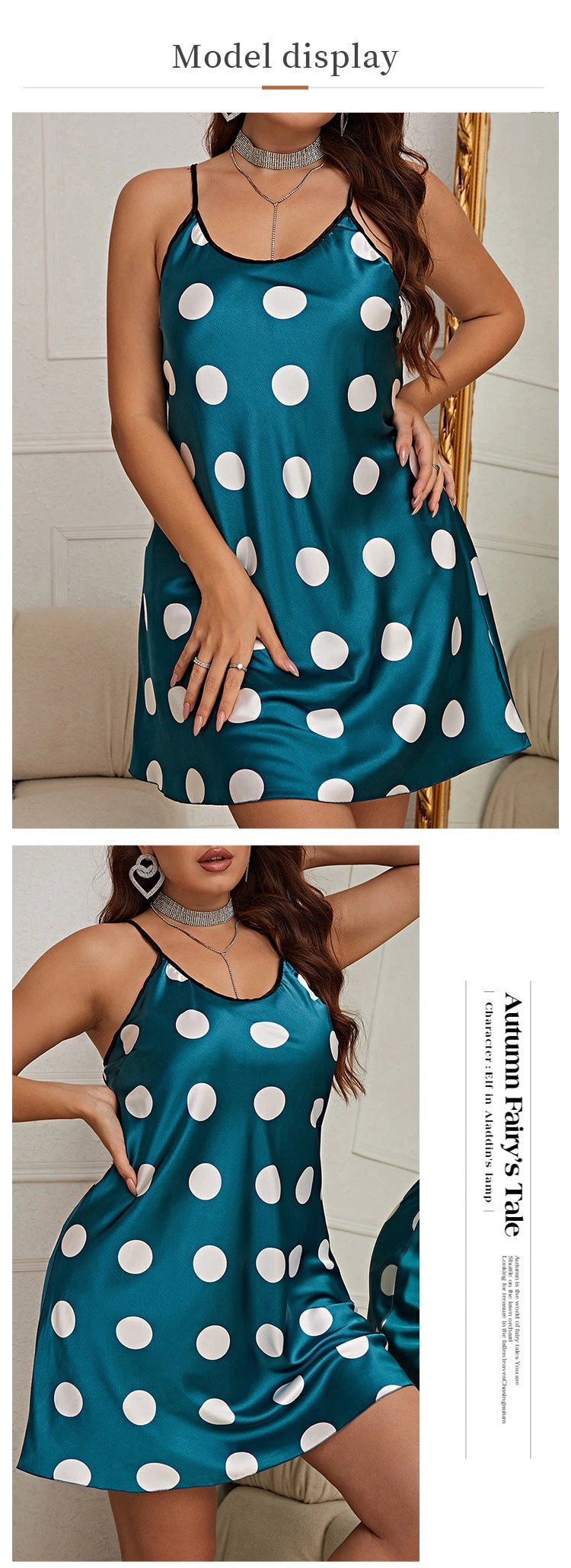 The Emerald Dot Polka-Dot Nightdress