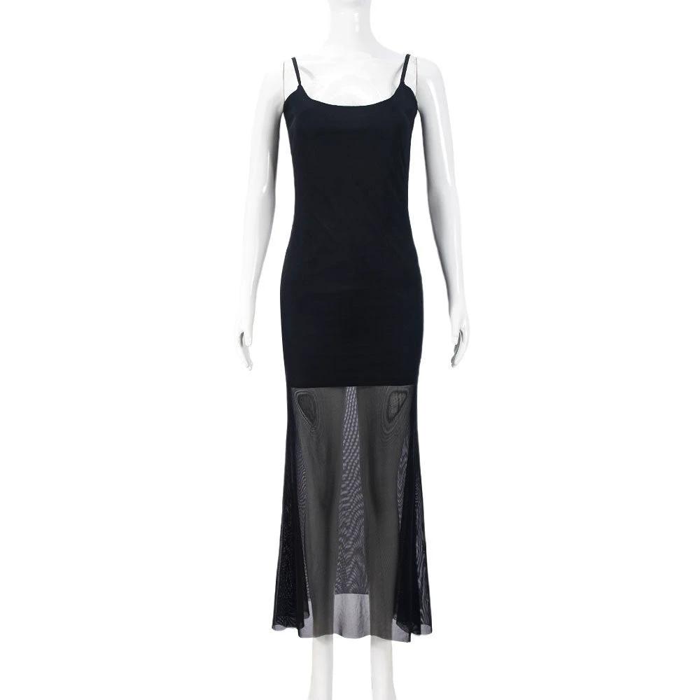 The Noir Illusion Mesh Maxi Dress