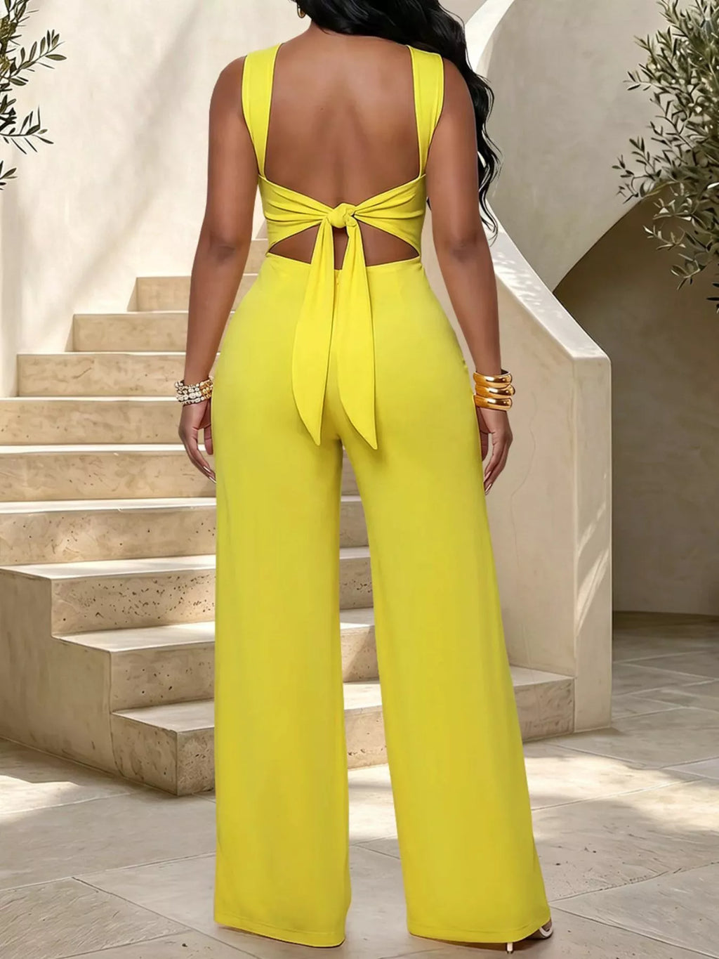 The Golden Hour Twist-Neck Pants Set