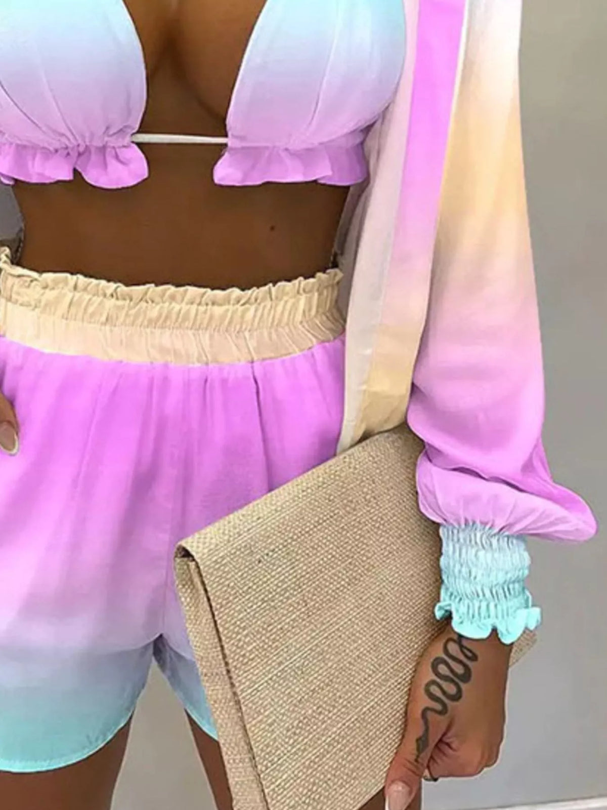 The Bloom Escape Three-Piece Shorts Set