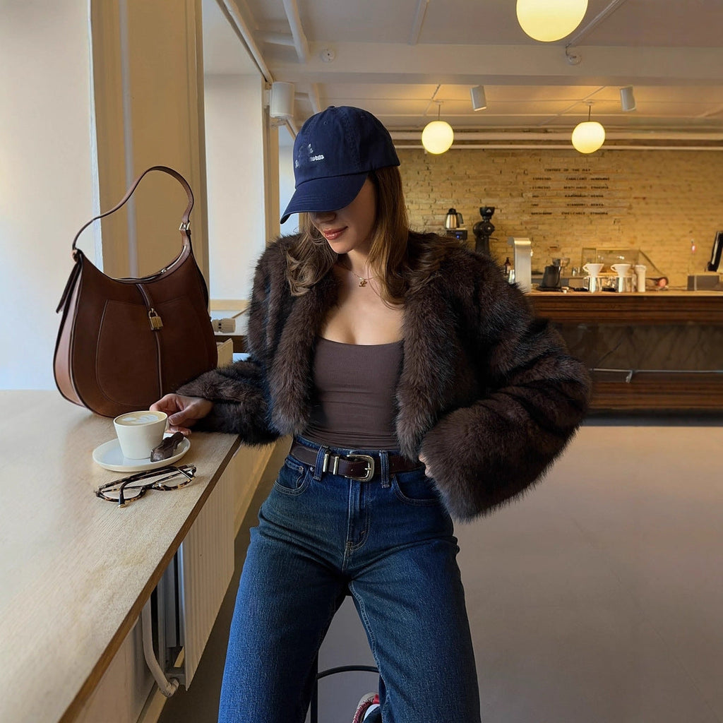 The Cocoa Luxe Plush Short Coat