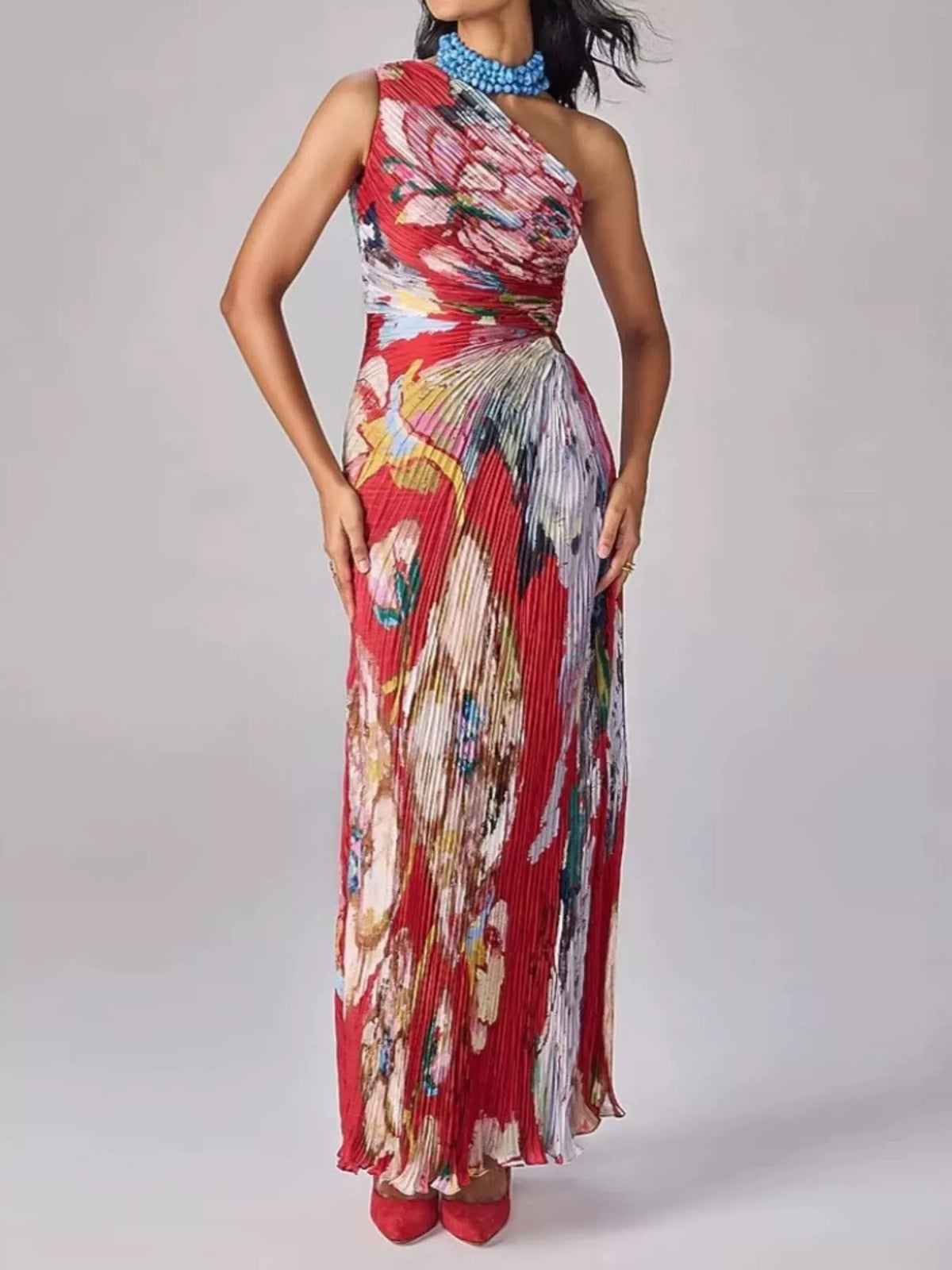 The Bloom Gala One-Shoulder Maxi Dress