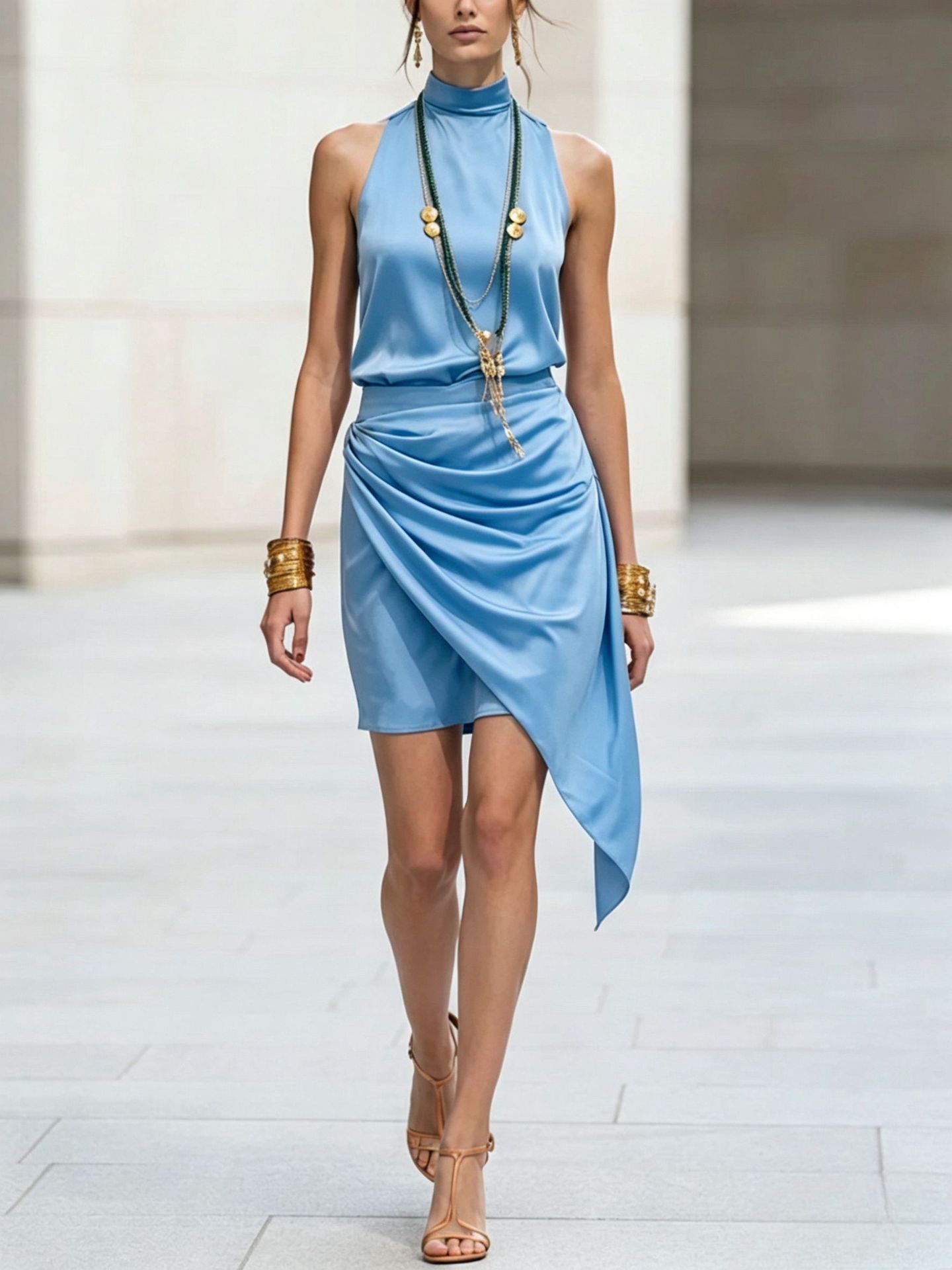 Double-Layer Asymmetrical Hem Mini Skirt | Women's Statement Skirt in 5 Colors
