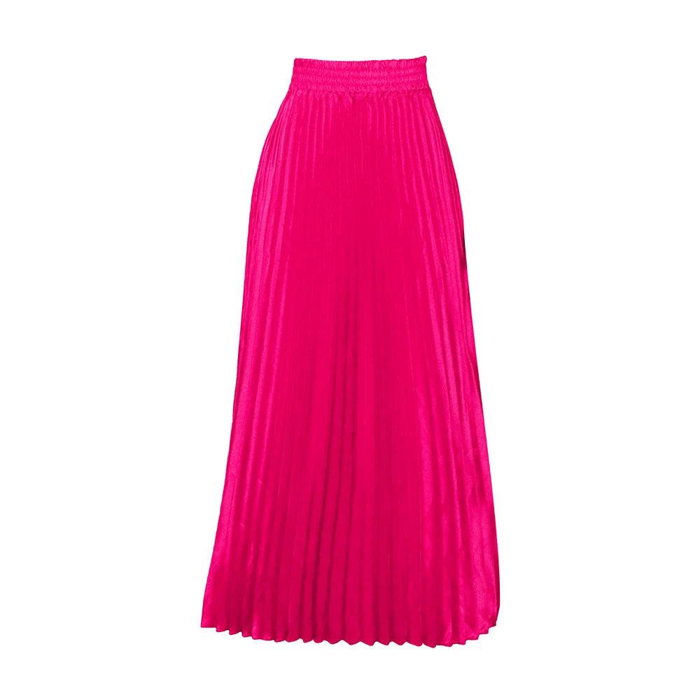 The Rosé Grandeur Pleated Maxi Skirt