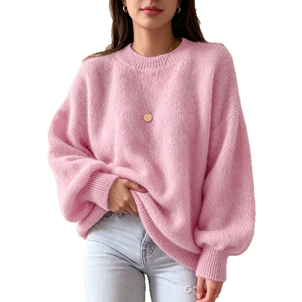 The Rosy Reverie Crew-Neck Knit Sweater