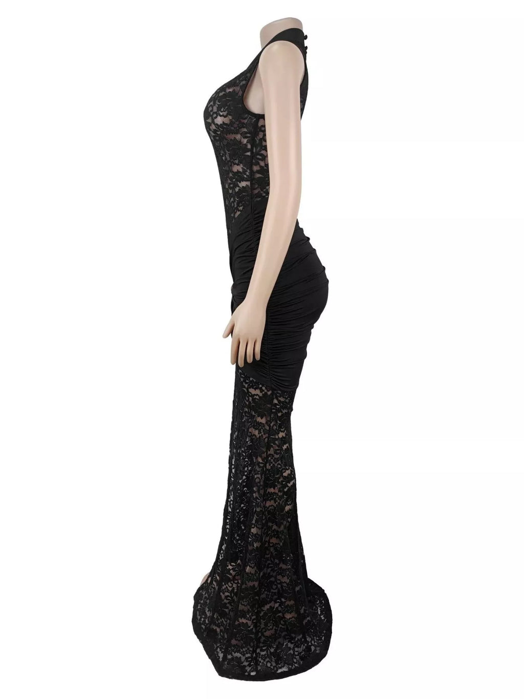 The Lace Soirée Keyhole Maxi Dress