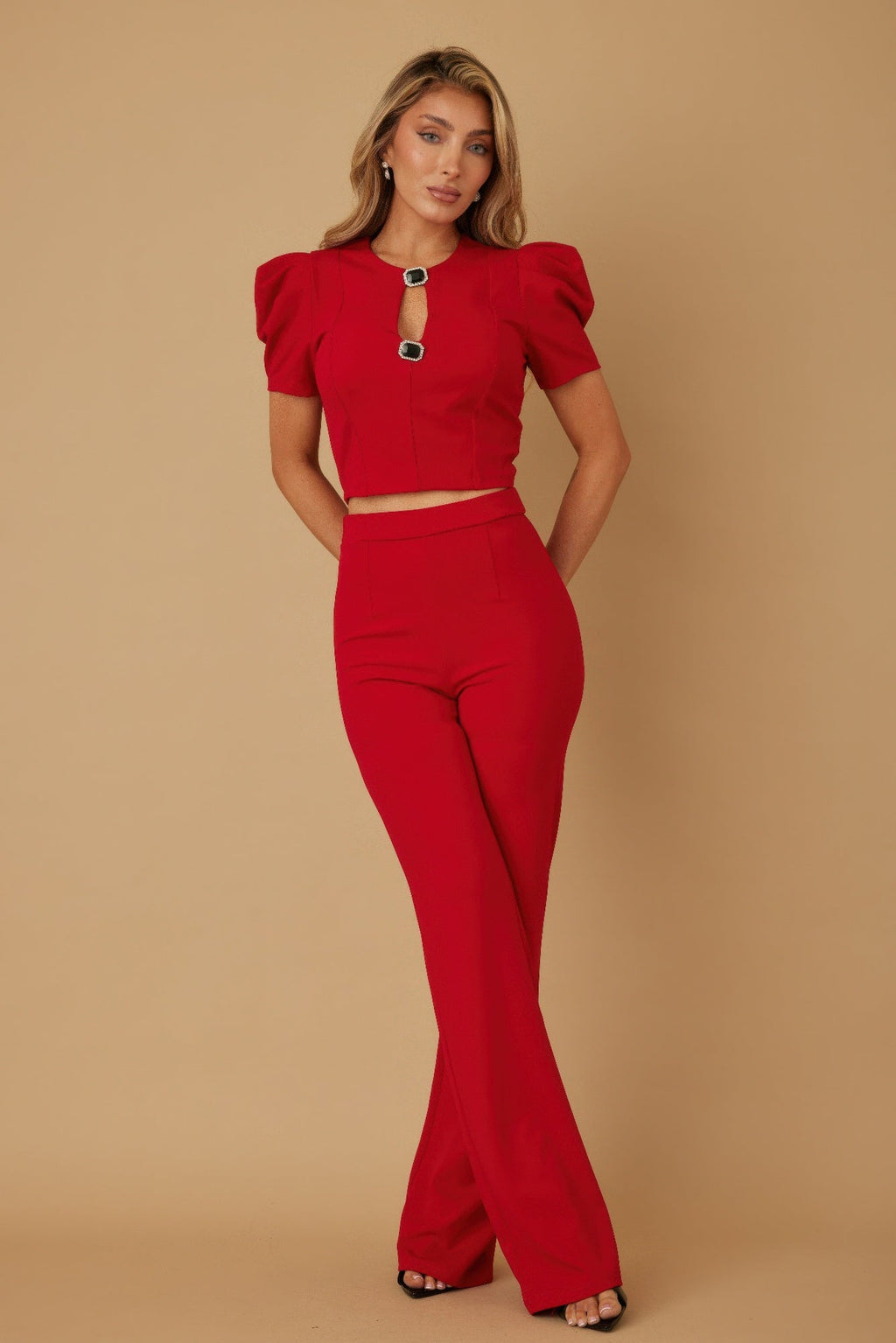 Puff Cap Sleeve Jewel Detail Sets