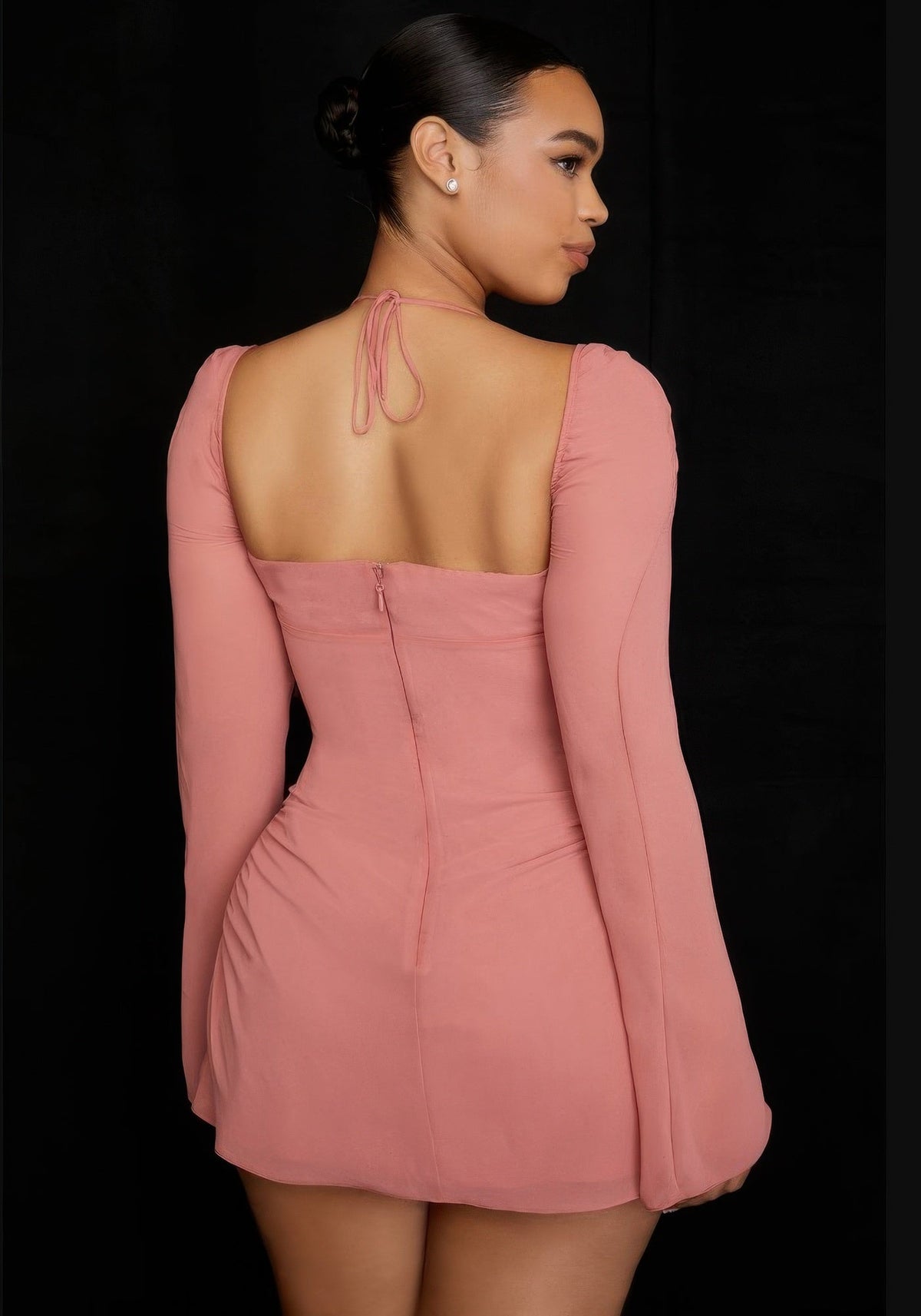 The Peek Hole Halter Mini Dress