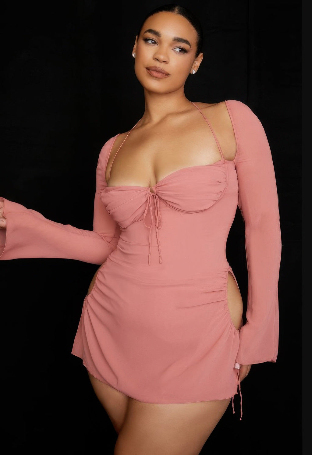 The Peek Hole Halter Mini Dress