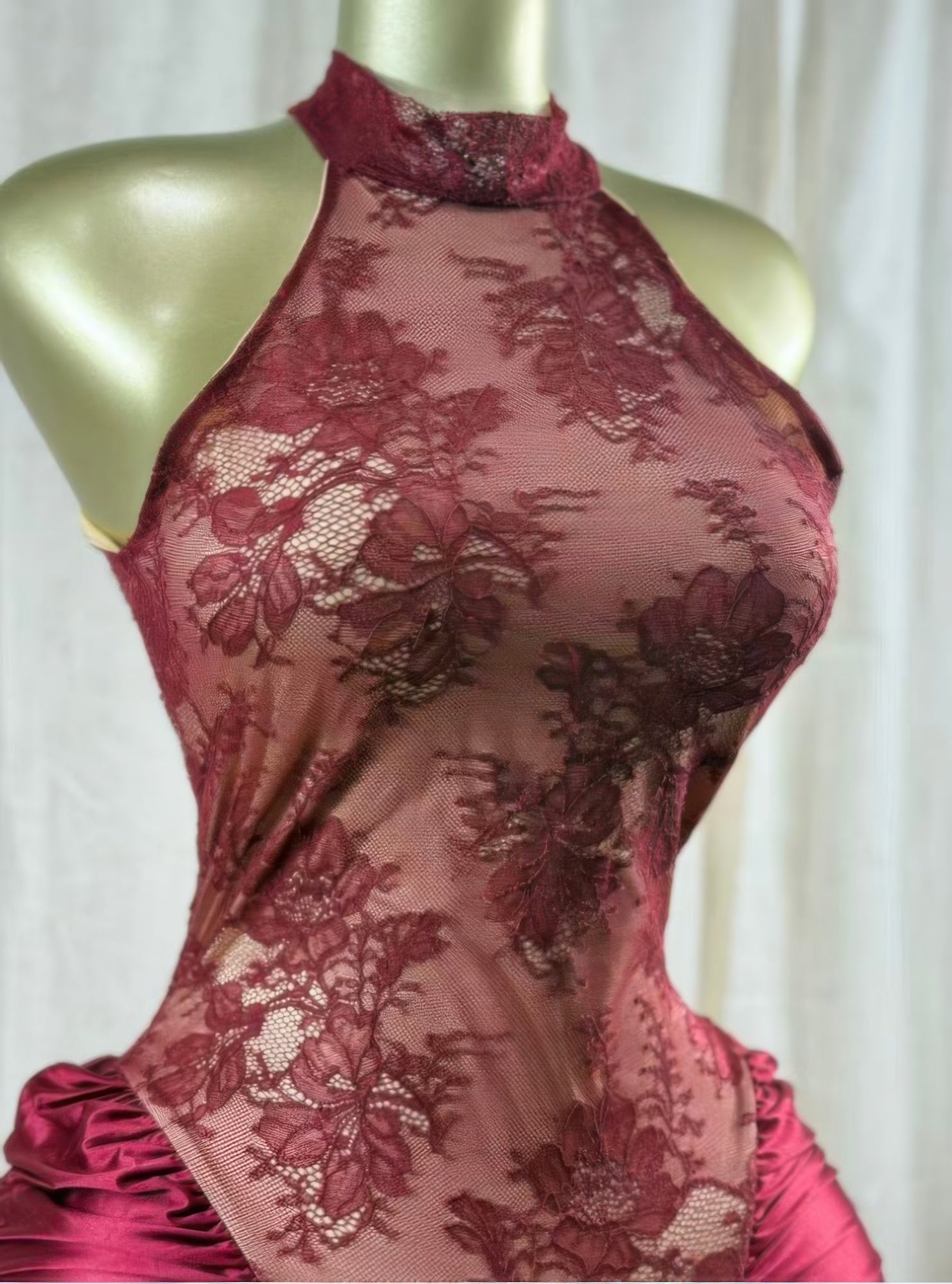 Crimson Lace Hourglass Dress