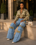 The Bloom District Floral Jacket & Cargo Jeans