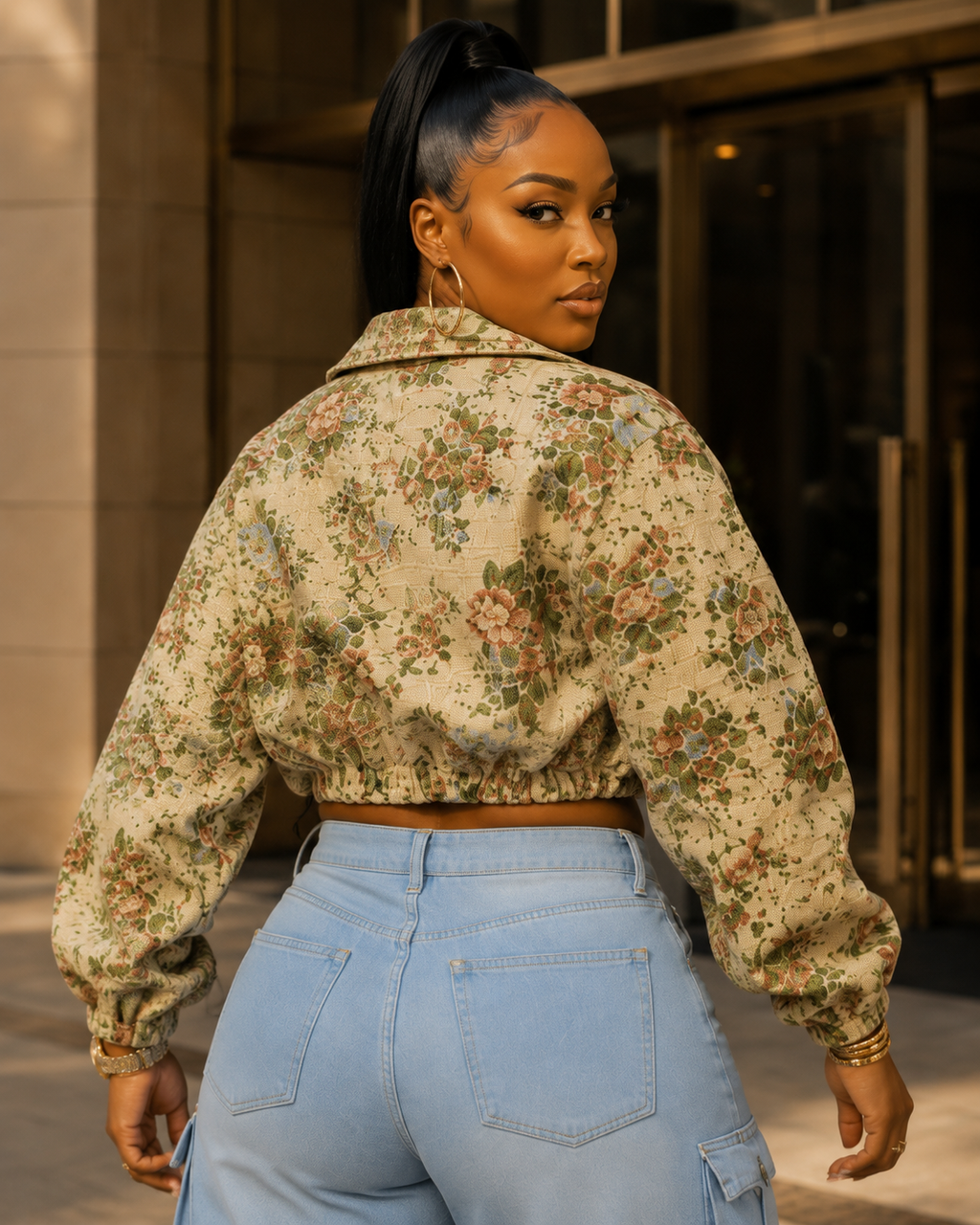 The Bloom District Floral Jacket & Cargo Jeans