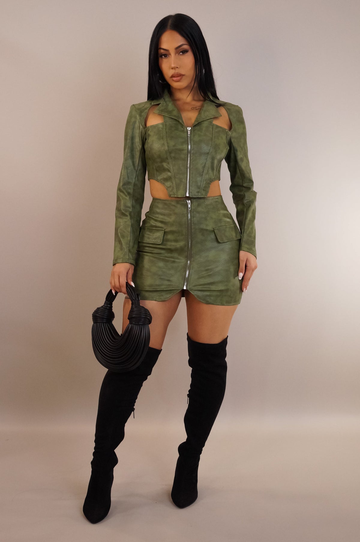 Sexy on the Rocks Skirt Set- Green