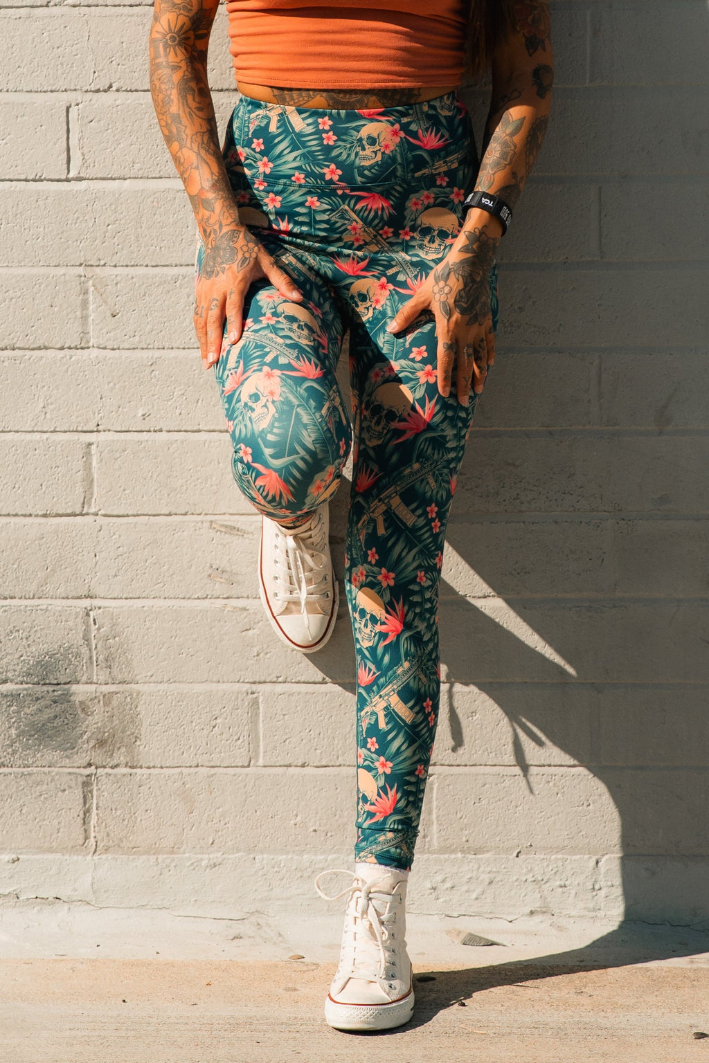 Aloha AR Tropical Skull High-Rise Leggings
