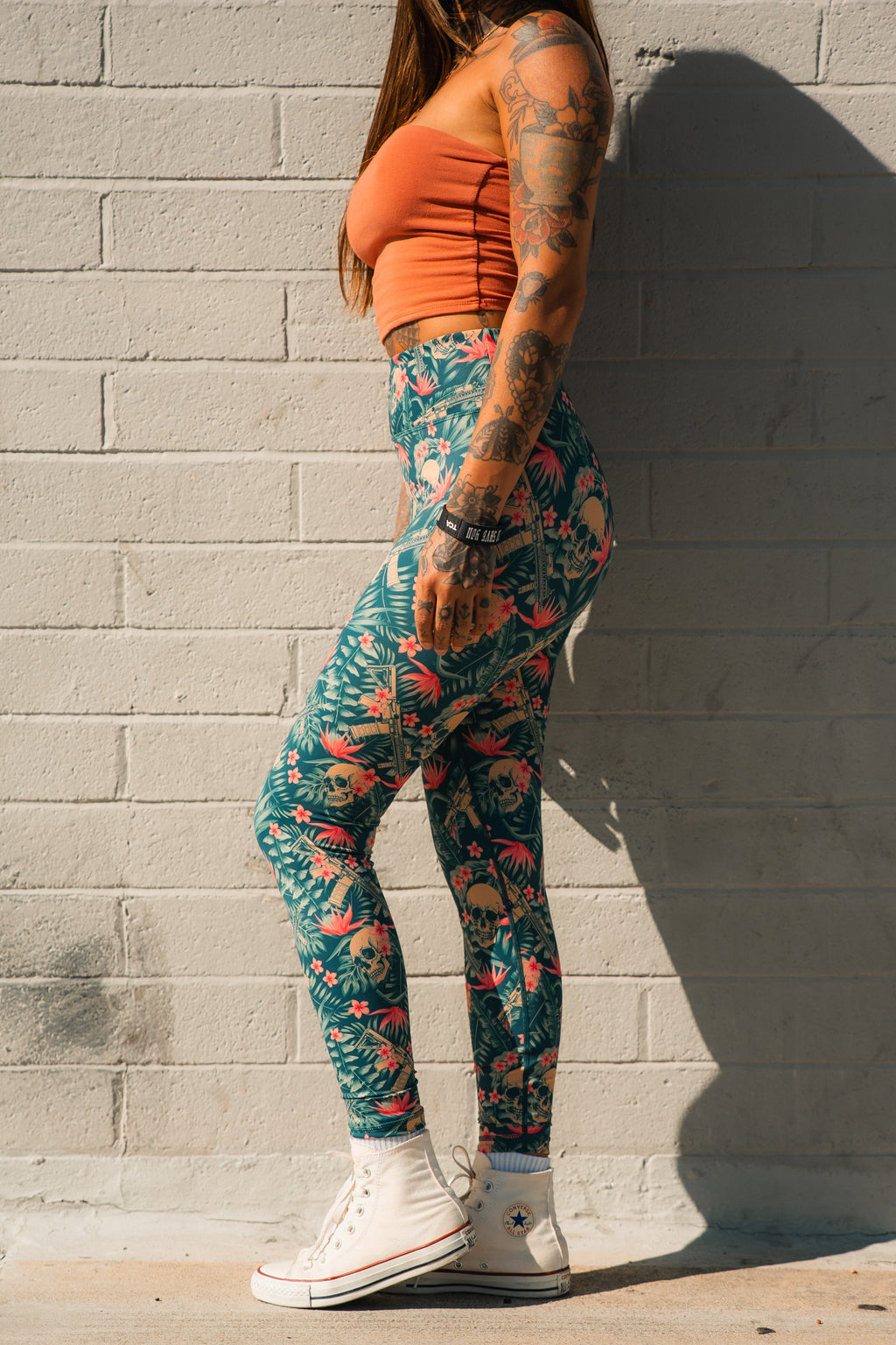 Aloha AR Tropical Skull High-Rise Leggings
