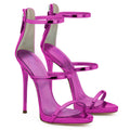 Metallic Patent Multi-Strap Stiletto Sandals