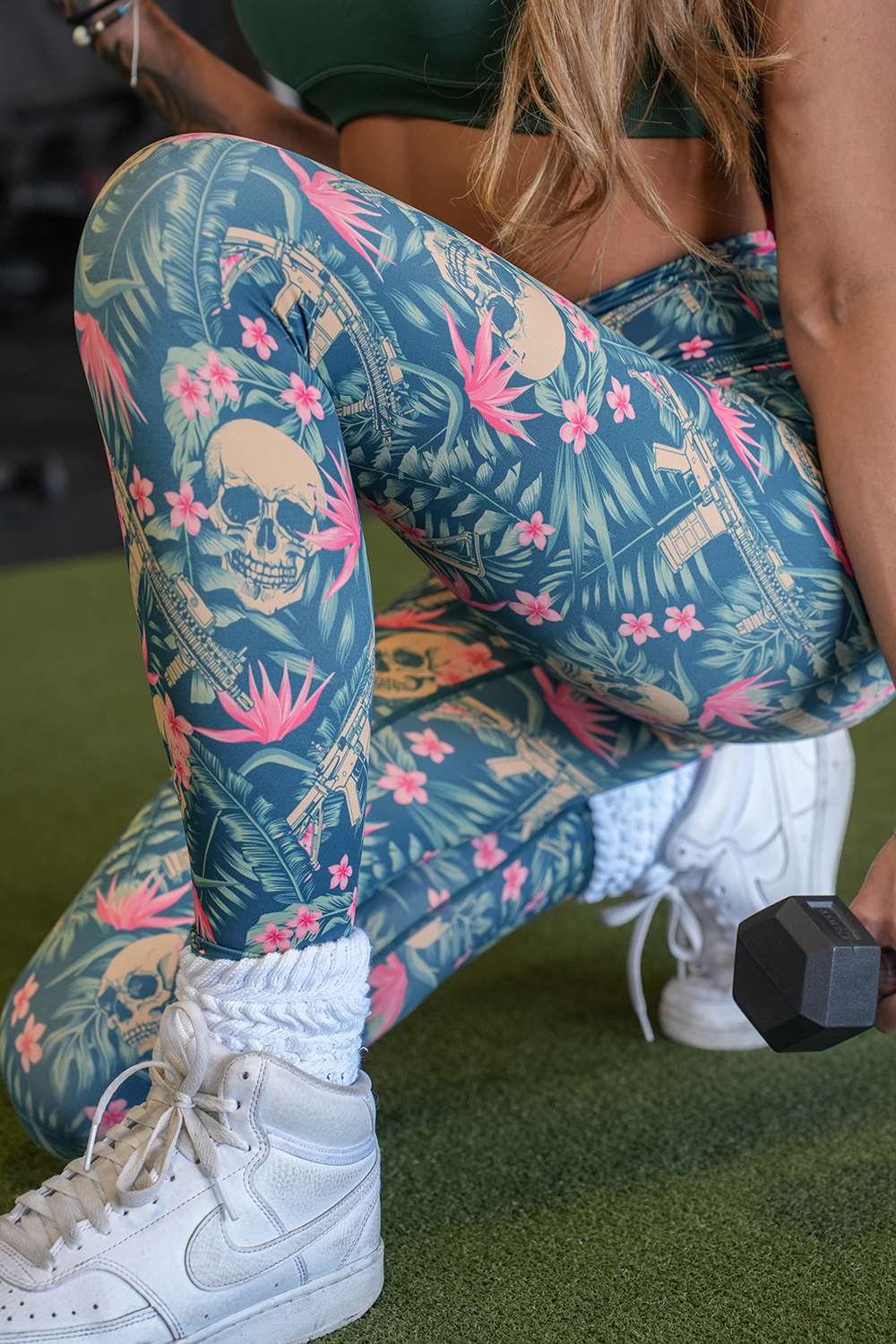 Aloha AR Tropical Skull High-Rise Leggings