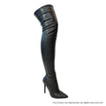 Gisele Over-the-Knee Boot | Black Vegan Leather Stiletto