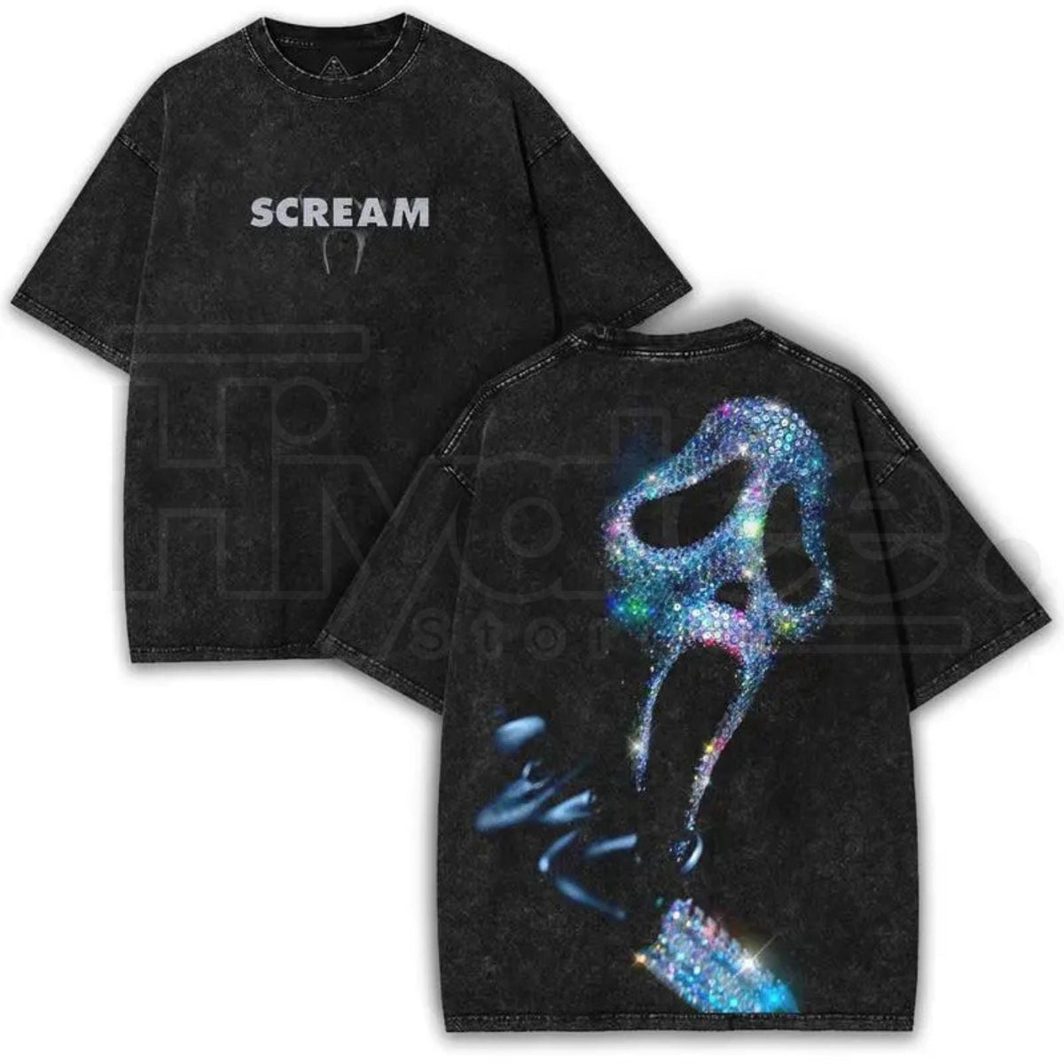 Ghostface Vintage-Wash Oversized Graphic Tee