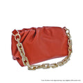 The Orange Crush Ruched Chain Bag