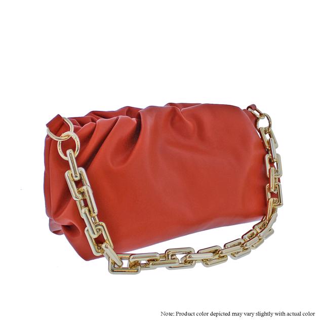 The Orange Crush Ruched Chain Bag