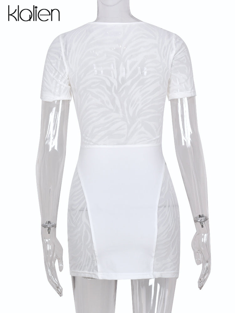 The Wild Afterhours Zebra Mesh Mini Dress