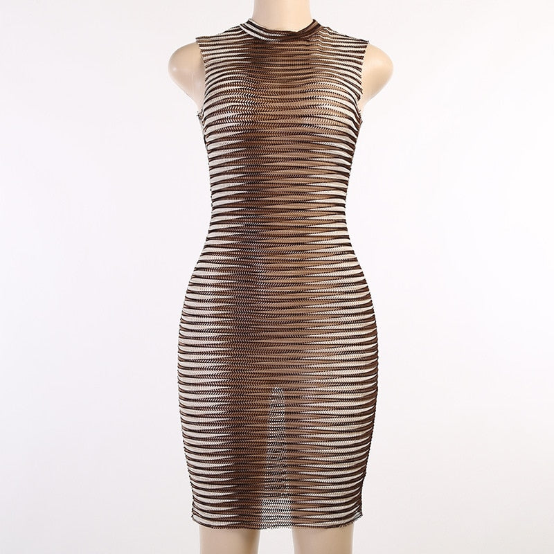The Color Current Striped Bodycon Mini Dress