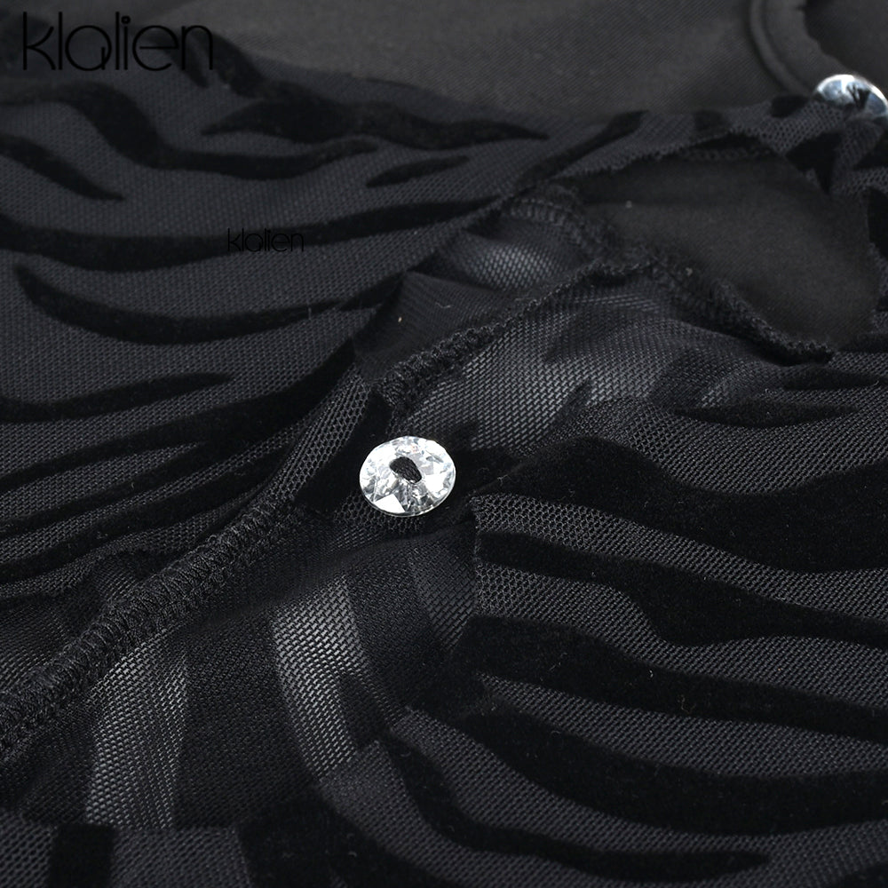The Wild Afterhours Zebra Mesh Mini Dress