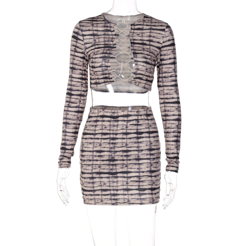 The Apricot Afterhours Lace-Up Skirt Set