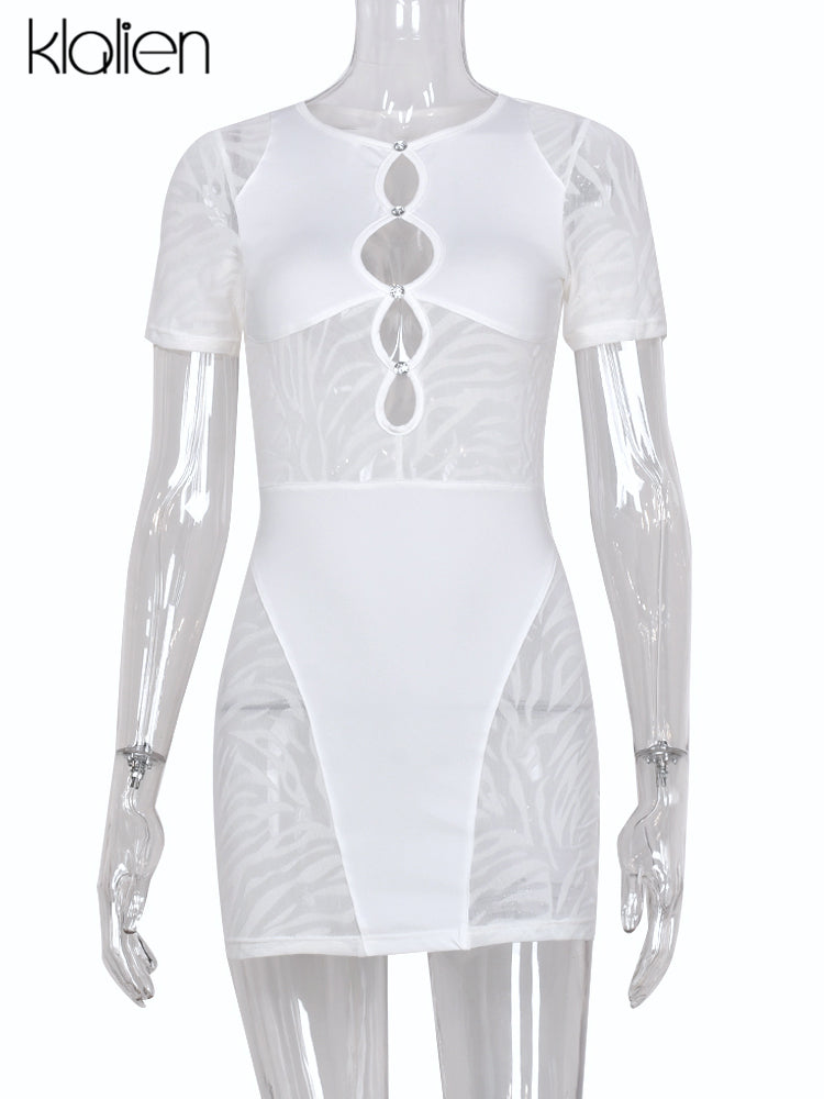 The Wild Afterhours Zebra Mesh Mini Dress