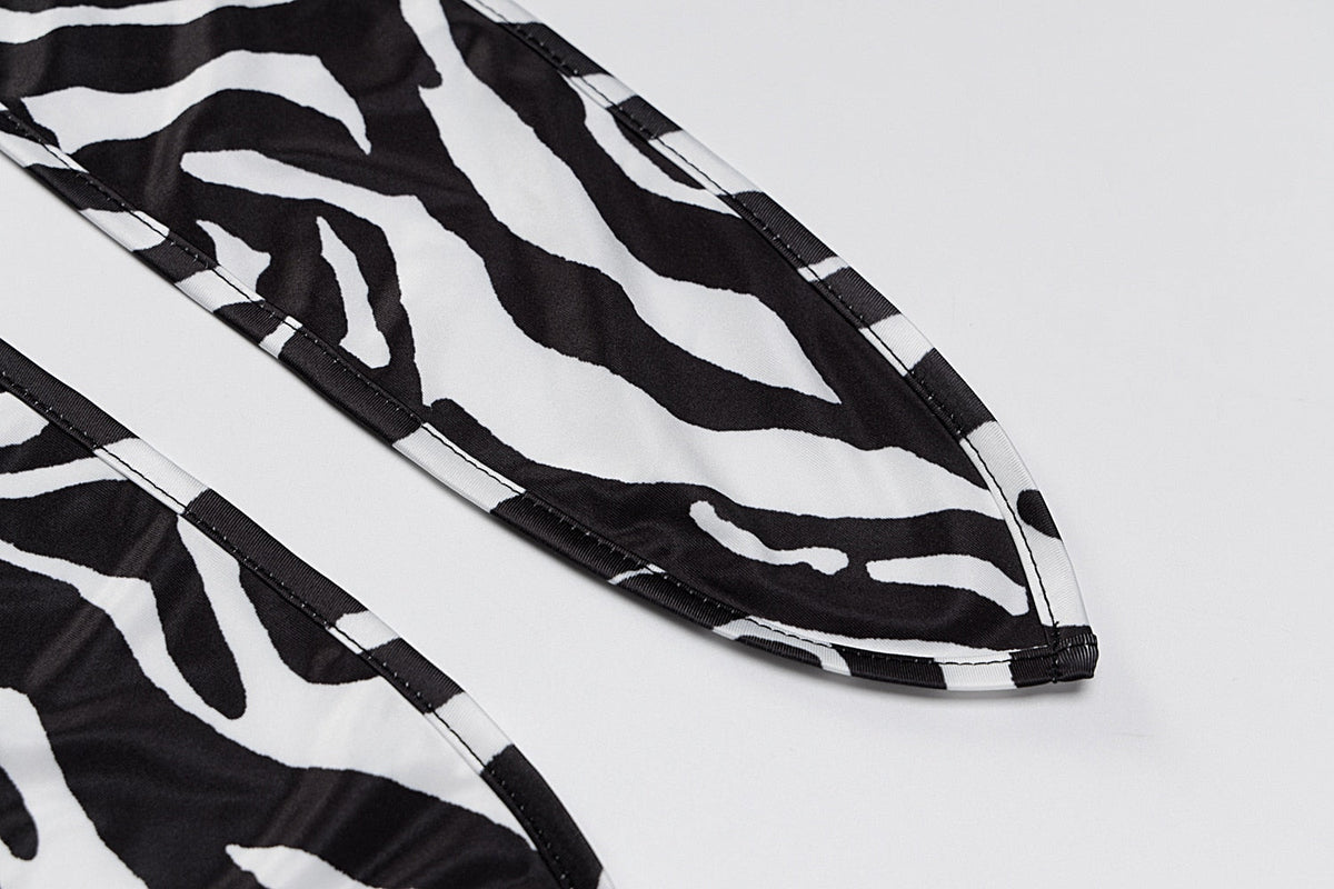 The Zebra Social Plunge Mini Dress