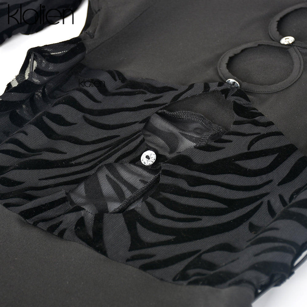 The Wild Afterhours Zebra Mesh Mini Dress