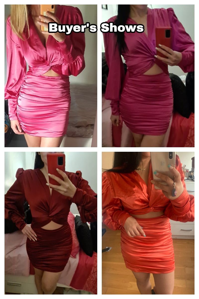 The Twisted Soirée Satin Mini Dress