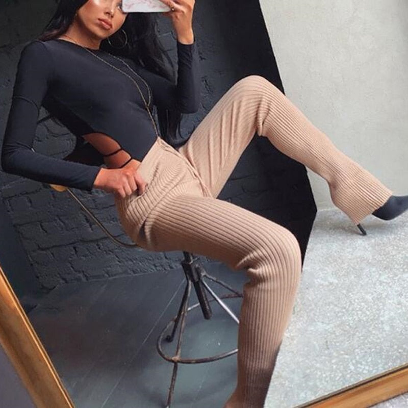The Hollow Out O-Neck Bodycon Bodysuit