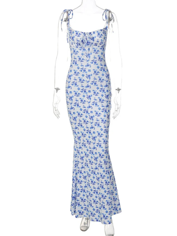 The Floral Strapless Bodycon Maxi Dress