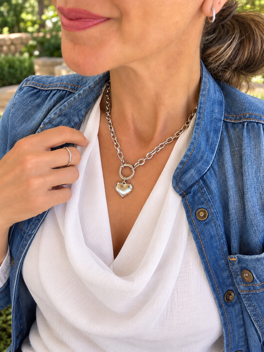 Bellaforma Sofia Stainless Steel Heart Necklace